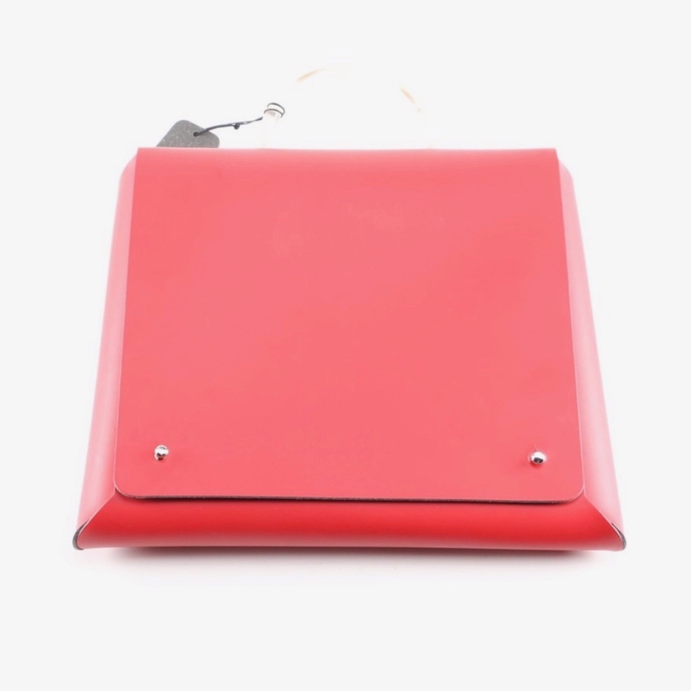 Chic Handbag Red Regenerated Leather Satchel